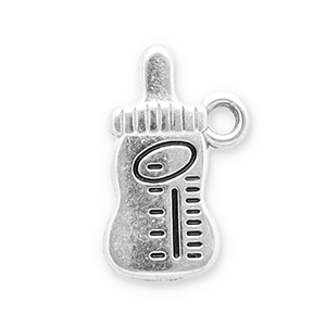 Roestvrij stalen (RVS) Stainless steel bedels babyfles Silver-black