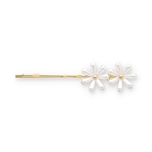 Haaraccessoires schuifspeld madeliefjes Gold-white
