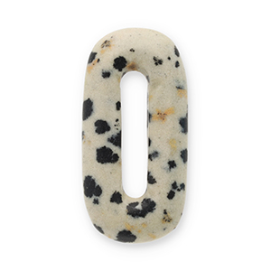 Natuursteen hangers dalmatian stone ovaal Greige-black-brown