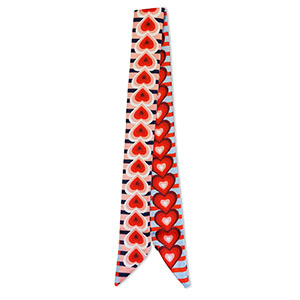 Bandana sjaal met hartjes Light blue-red-light pink