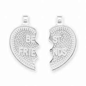 Bedels DQ metaal "best friends" Antiek zilver (nikkelvrij)