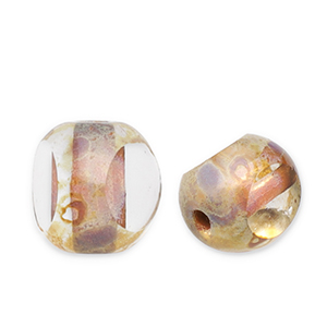 Czech kralen FPB rond 6mm Crystal-dark travertin