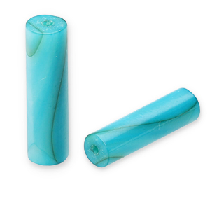 Schelp kralen tube Light petrol blue
