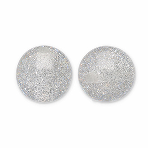 8 mm acryl kralen met glitter Grey-silver