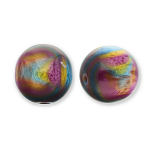 Resin kralen met glitter 14mm Purple-blue-gold