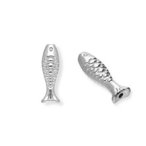 Roestvrij stalen (RVS) Stainless steel kralen vis Silver