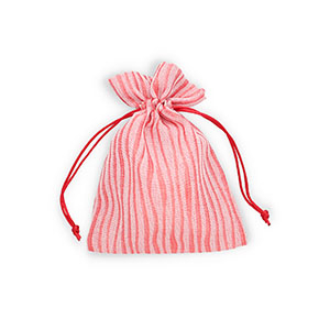 Sieraad zakje met lijnen Red-white