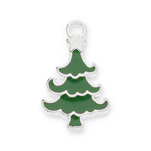 Bedels DQ metaal kerstboom Antiek zilver-dark green (Nikkelvrij)