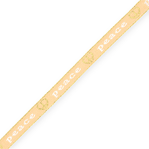 BY31&reg; Lint met tekst "Peace" Vanilla yellow-white-gold