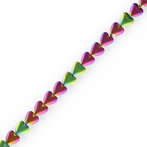 Hematite kralen hart Purple-green-AB coating