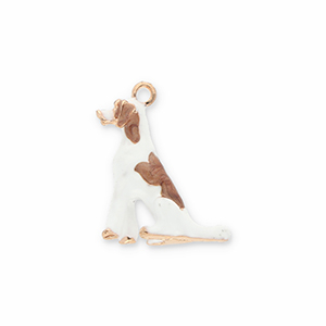 Bedels metaal hond Gold-white-light brown