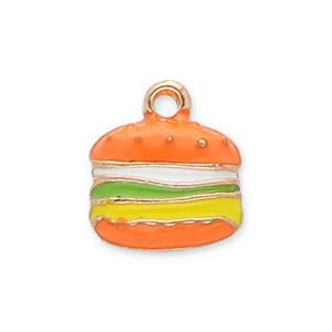 Bedels metaal hamburger Gold-orange-green-yellow