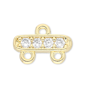 Brass TQ metaal tussenstuk met 2 oogjes Gold-transparent