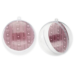 Transparant ornament bal Transparent-berry wine red-light pink
