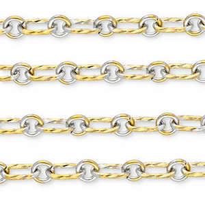 Roestvrij stalen (RVS) Stainless steel onderdelen jasseron ovaal-rond Gold-silver