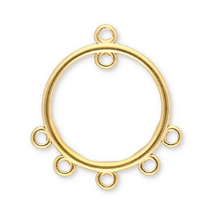 Roestvrij stalen (RVS) Stainless steel onderdelen hangers rond met 6 oogjes Gold