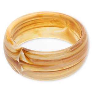 Resin armbanden bangle Camel brown-white