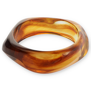 Resin armbanden bangle Transparent amber brown