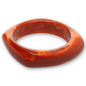 Resin armbanden bangle Rust red-white
