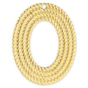 Roestvrij stalen (RVS) Stainless steel bedels ovaal Gold