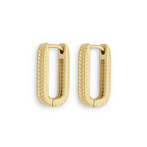 Roestvrij stalen (RVS) Stainless steel oorbellen / oorstekers ovaal Gold