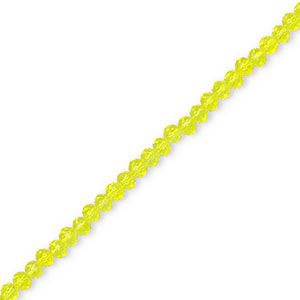 Top Facet kralen 4x3mm disc Yellow