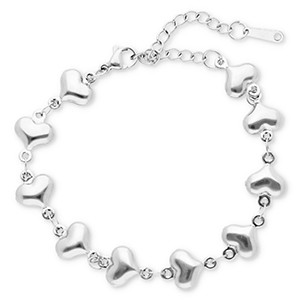 Roestvrij stalen (RVS) Stainless steel armbanden hartjes Silver