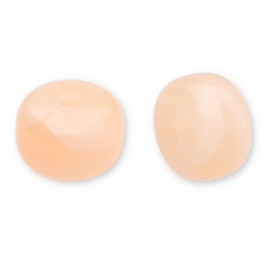 Acryl kralen disc Peach orange-white