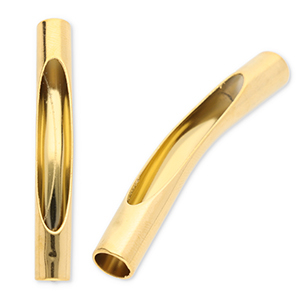 Roestvrij stalen (RVS) stainless steel kralen tube Gold
