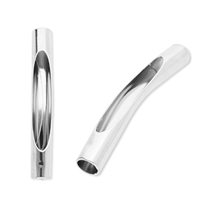 Roestvrij stalen (RVS) stainless steel kralen tube Silver