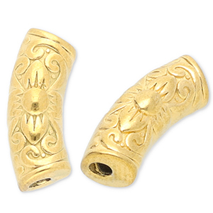 Roestvrij stalen (RVS) stainless steel kralen tube Gold