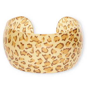 Resin armbanden bangle met luipaardprint Multicolor brown