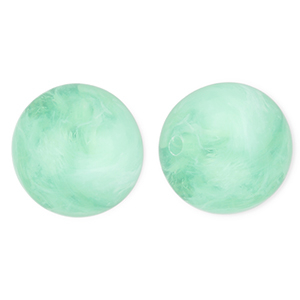 20 mm acryl kralen rond Mint green-marble