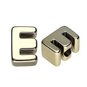 Letterkralen van acryl letter E Gold