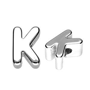 Letterkralen van acryl letter K Silver