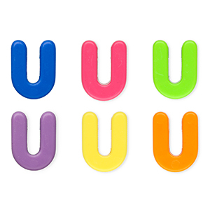 Letterkralen van acryl letter U Multicolour