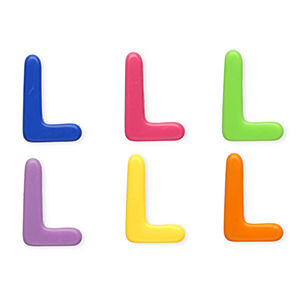 Letterkralen van acryl letter L Multicolour
