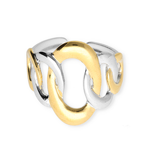 Roestvrij stalen (RVS) Stainless steel ringen Silver-gold