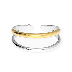 Roestvrij stalen (RVS) Stainless steel ringen Silver-gold