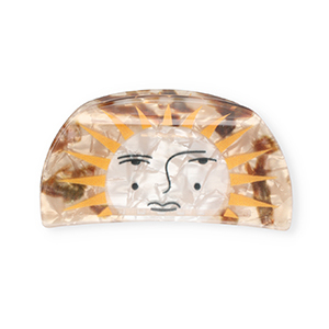 Haaraccessoires haarklem zon met gezicht Pearl shine brown-pearl shine white-ochre