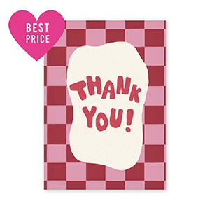 BY31&reg; Sieraden kaartjes "Thank you" Dark pink-rust red-off white