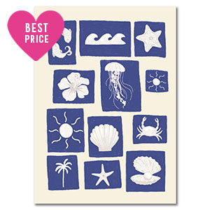 BY31&reg; Sieraden kaartjes natuur White-blue