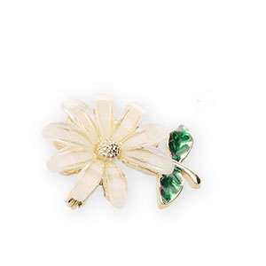 Broches bloem White-green-gold