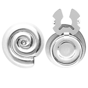 Roestvrij stalen (RVS) Stainless steel button covers spiraal Silver