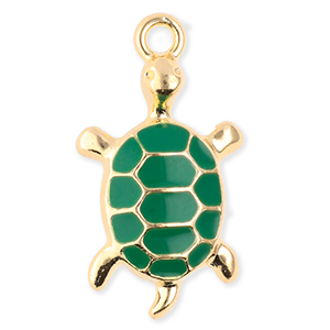 Bedels metaal schildpad Gold-green