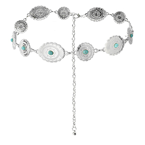 Heupkettingen bohemian Silver-turquoise