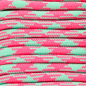 Trendy paracord 6.5mm Hot pink-mint green