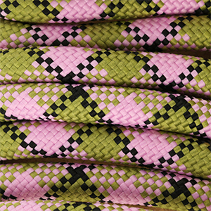 Trendy paracord 8mm Olive green-light pink-black