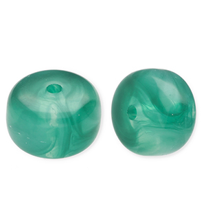 Acryl kralen disc Green-marble