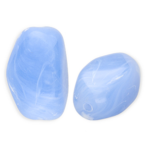 Acryl kralen rechthoek Light blue-marble